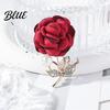 Stylish Brooch Faux Pearl Fabric Rose Artificial Flower Pin