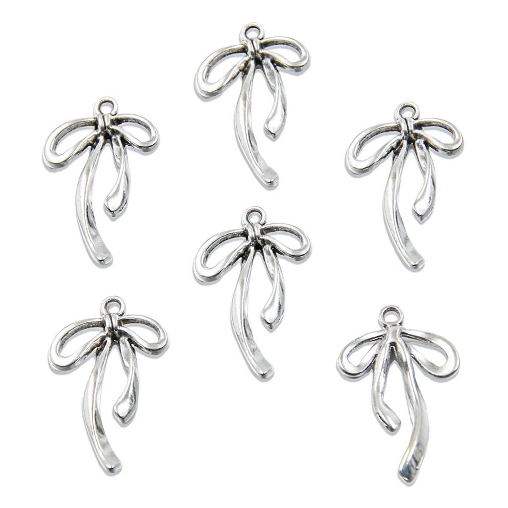 23 Styles Bowknot DIY Alloy Hollow Pendant Charm for Handmade Necklace & Bracelet