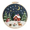 Christmas DIY Embroidery Needlepoint Starter Kits with Pattern Cotton Needles & Instruction DIY Cross Stitch Kits for Beginners