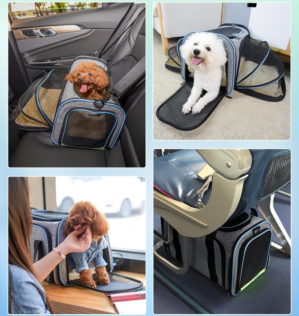 SunStarsPets Expandable Pet Carrier for Cats and Small Ideal for Hospital Disaster and Features Washable Detachable Large 7kg Weight Capacity Dogs,