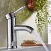 Electroplated Stainless Steel Bathroom Faucet with Bent Spout for Hot and Cold Water