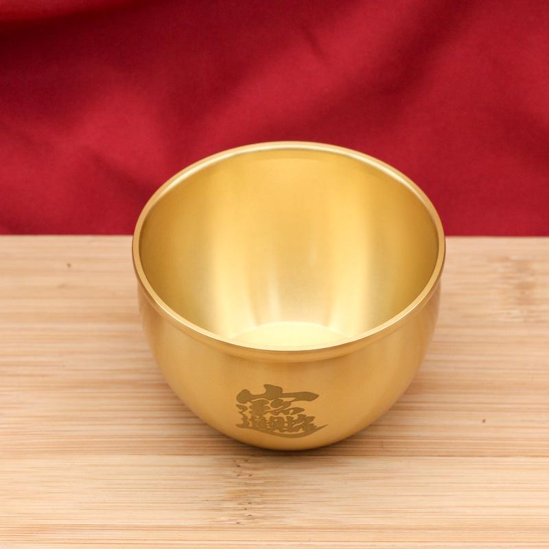 Brass Laser-Engraved Zhaocai Jinbao Cylinder Home Decoration Gift