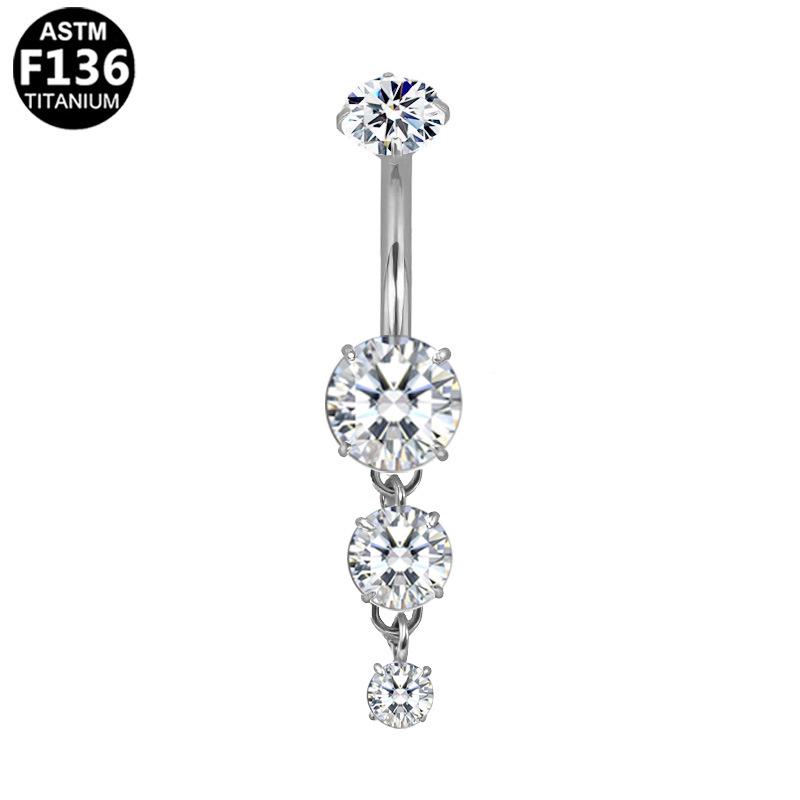 G23 Titanium Heart  Star Navel Ring Piercing Jewelry