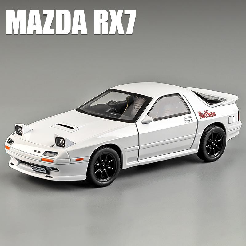1:24 INITIAL D Mazda RX7 RX-7 FC Supercar Alloy Car Diecasts & Toy Vehicles Car Model Sound and light Car Toys For Kids Gifts