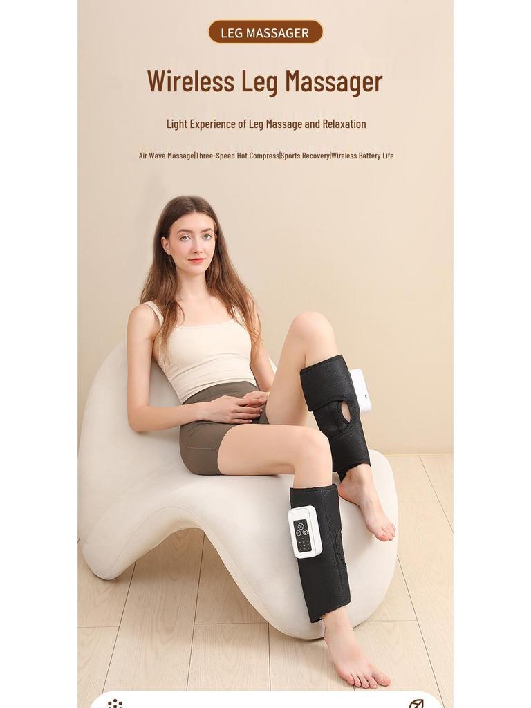 Korean Electric Leg Massager: Multi-functional Air Wave, Hot Compress & Calf Slimming Device.