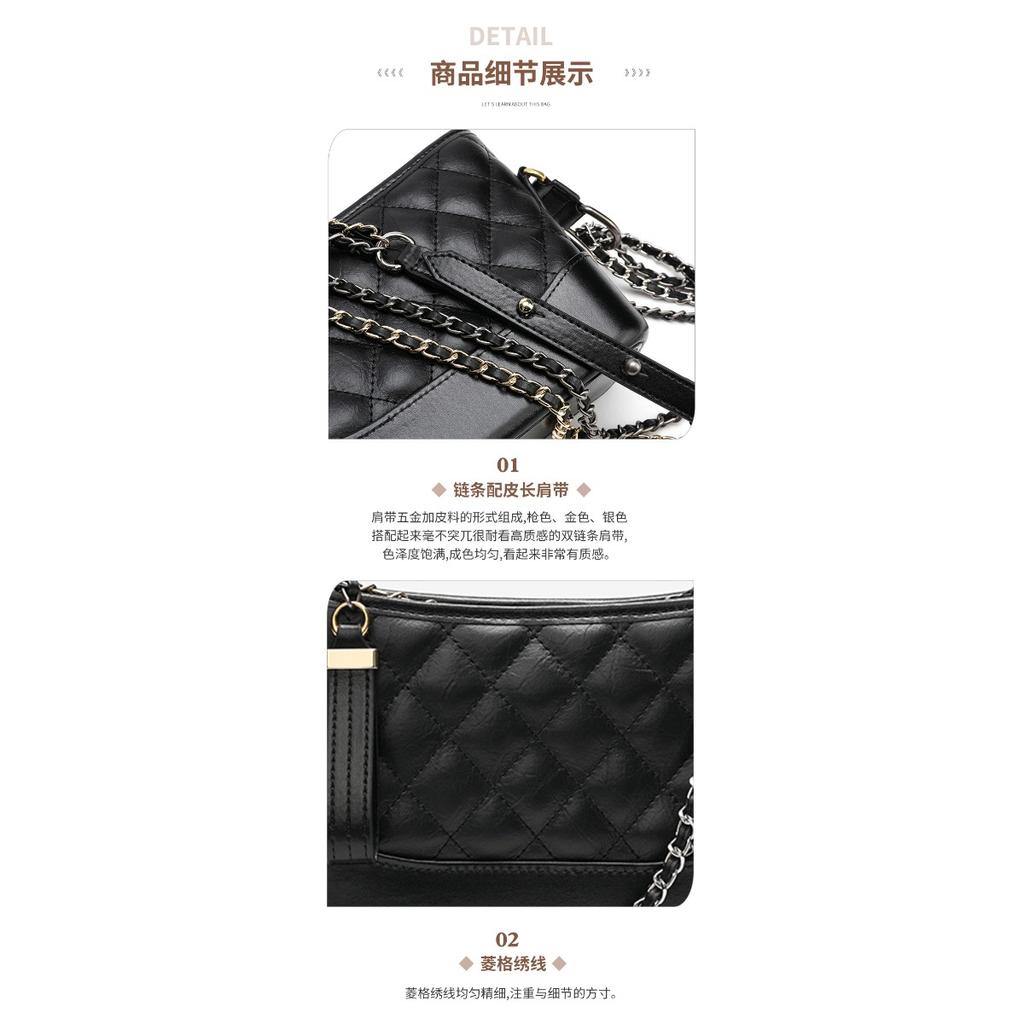 Xiaoxiangfeng leather bag women's new star same stray bag single shoulder messenger chain bag fashionable light luxury