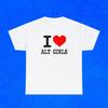 I LOVE ALT GIRLS Shirt, Humour T-Shirt, Funny Graphic Tee, Unisex Shirt, Big and Tall Clothing, Meme T-Shirt