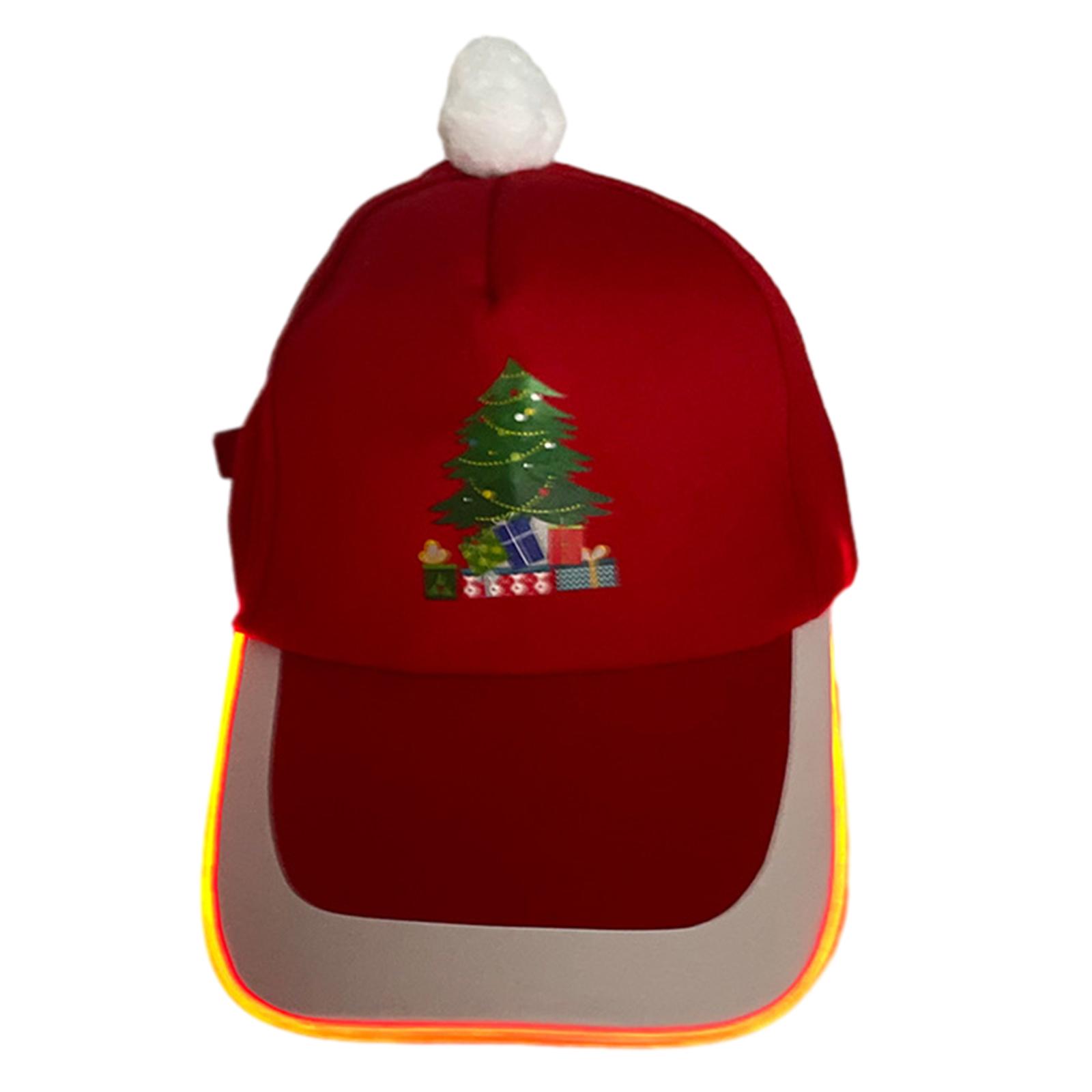 Adult LED Shinning Baseball Cap Christmas LED Glowing Hat Festival Party Baseball Cap Universal Glowing Christmas Hat