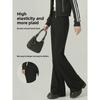 Micro Flared Pants For Women With Stretch Polyester And High Waist Design For Casual Spring Wear