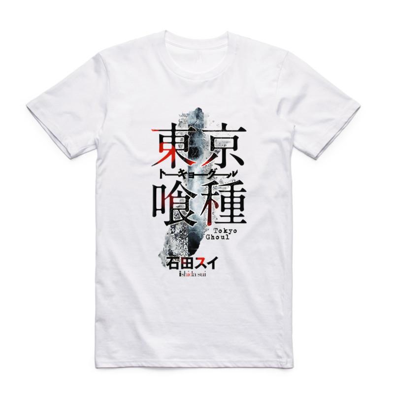 2019 New Fashion Men Print Tokyo Ghoul Anime T-shirt O-Neck Short Sleeves Summer Japanese Manga Ken Kaneki Cool Top Tee T Shirt