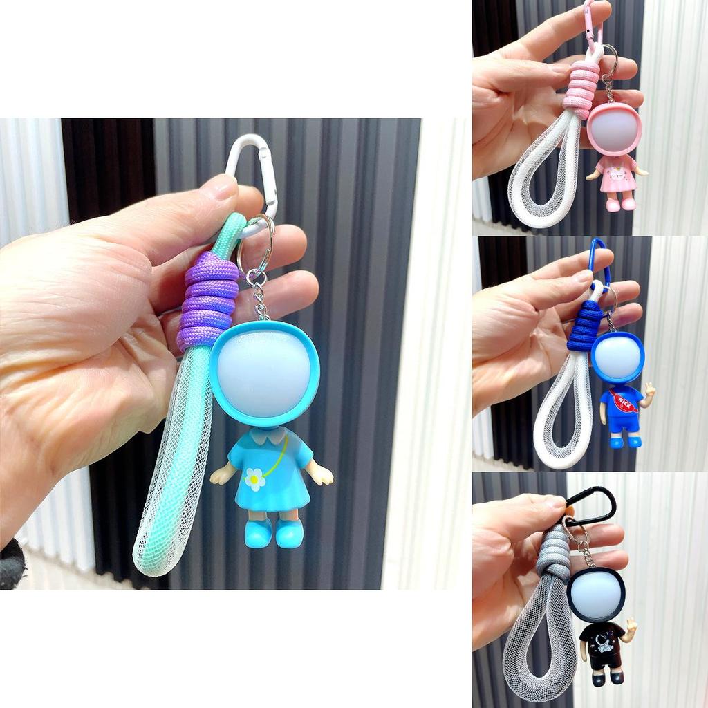 Cute Cartoon Keychain Soft Rubber Led Light Figure For Couples And Friends