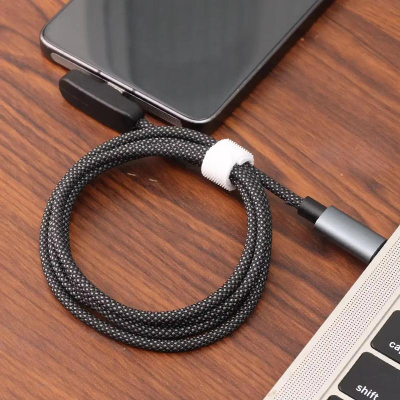 90-Degree Usb Type-C Cable – 100W Fast Charging & Data Transfer – Portable Compatible With Various Type-C Phones