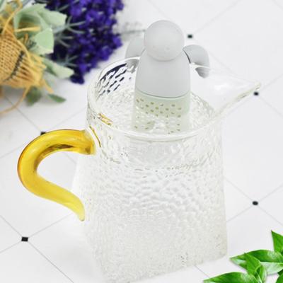 Infuseur à thé suspendu en Silicone, maille Fine en forme d'homme, qualité alimentaire, feuilles mobiles, filtre plus raide, passoire, fournitures de cuisine pour salon de thé