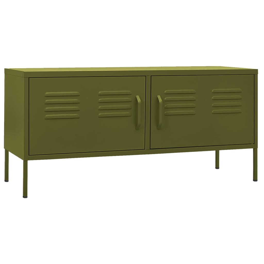 Vidaxl TV Stand, Olive, 105X35X50 Cm, Steel