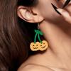 Halloween Funny Pumpkin Earrings Cartoon Holiday Party Earrings Simple Style Versatile Personalized Ear Accessories Female