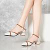 Women Cute Beige High Quality Office Career Square Heel Shoes Lady Sexy Party Elegant Black Buckle Shoes Ga85