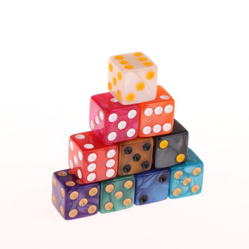 6-seitige Spielwürfel 16 mm Acryl D6 Würfelset für Dnd, Rpg, Tischbrettspiel oder Mathematikunterricht, Aventurin-Impression-Würfel