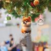 Entzückende 2023 Christmas Dog Serie Acryl Weihnachtsbaum-Schmuckstück Für Auto-Dekoration