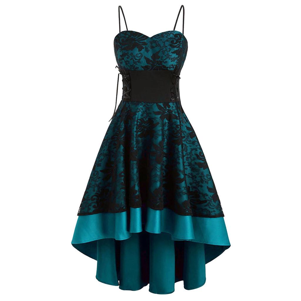 Womne Vintage High Grade Cami Bandage  High Low Dress Party Dress