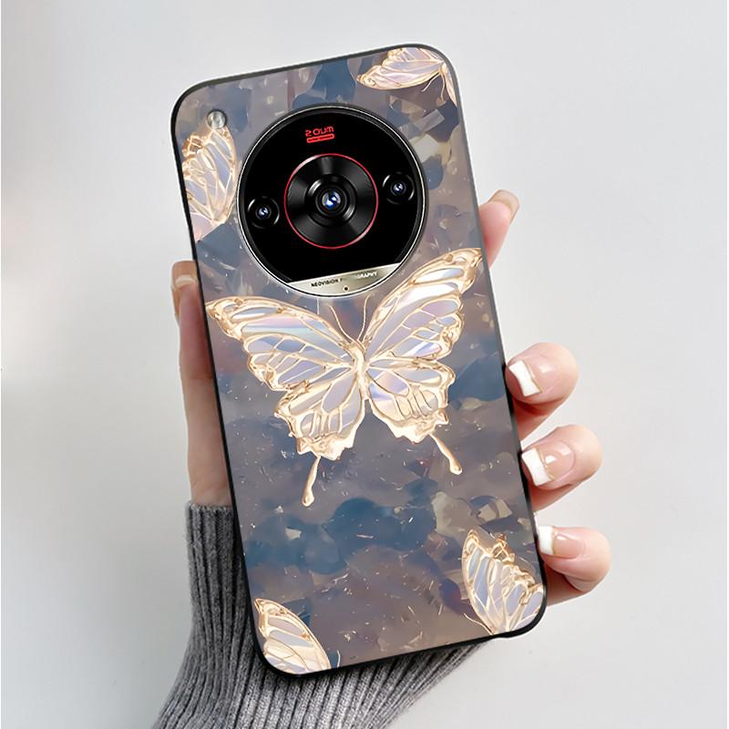 Printed Phone Case For ZTE Nubia Focus 2 Ultra 5G Funda Capa Soft Silicone Black Shell Cover Cute Flower Cartoon Casing Coque