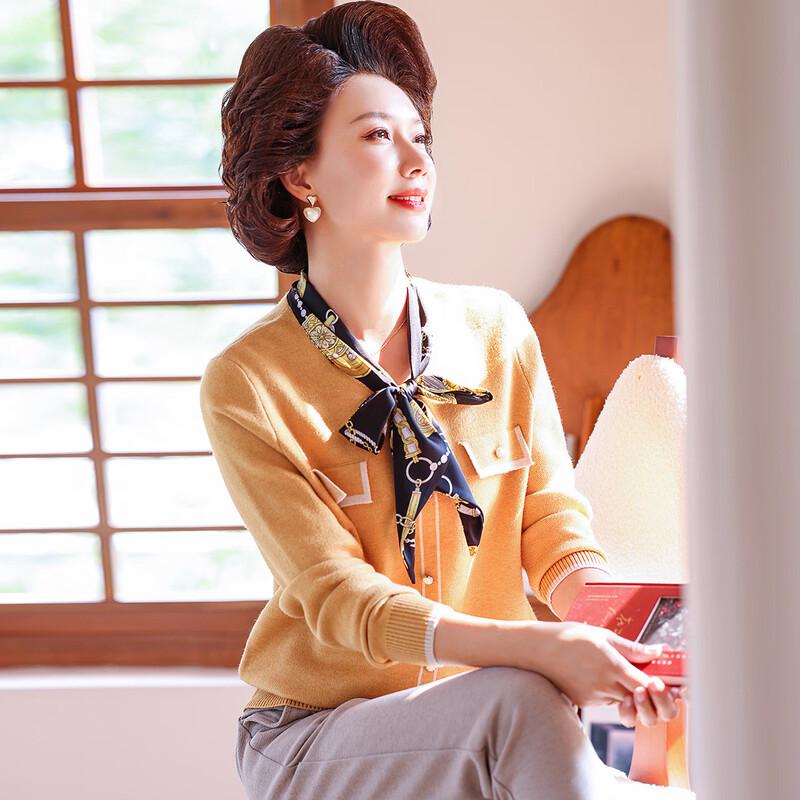 

Jianhu Mom s Tied-Collar Long Sleeve Knit Pullover XL