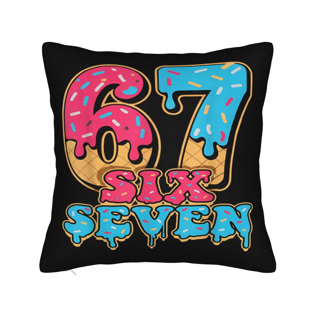 67 Sechs Sieben Italienisches Gehirnfäule Meme Kissenbezüge Lustiger Kissenbezug für Sofa Couch Bett Wohnzimmer Gemütlicher Kissenbezug