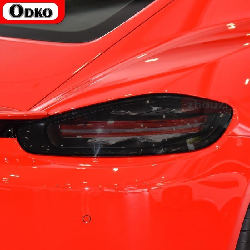 For Porsche 718 Boxster Cayman 2016-On  Car Lamp Film Headlight Tint Black Protective Film Taillight Transparent TPU Sticker