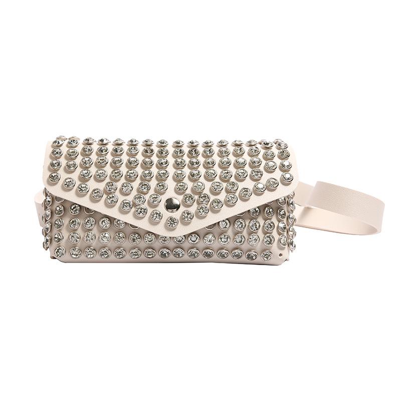 This year, the popular bag women 2025 new European and American fashion rhinestone single shoulder wide shoulder strap crossbody waist breast bag