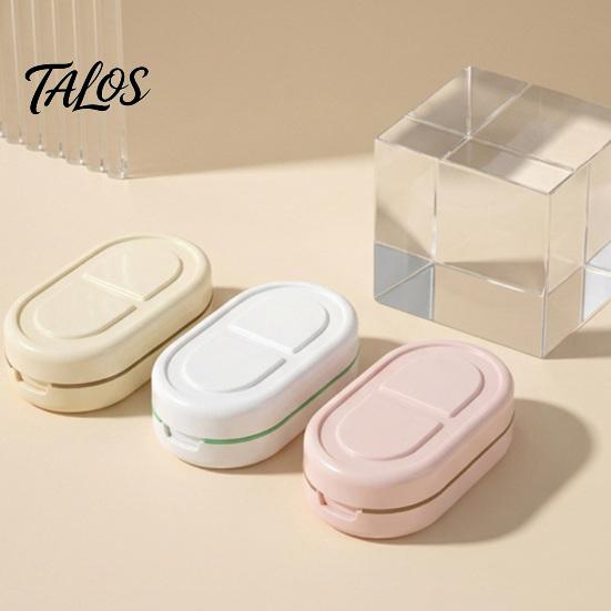 Talos Pill Cutter Splitter, Moisture-Proof Separate 2 in 1 Case, Food-Grade PP Portable Pills Organizer, for Small And Tiny