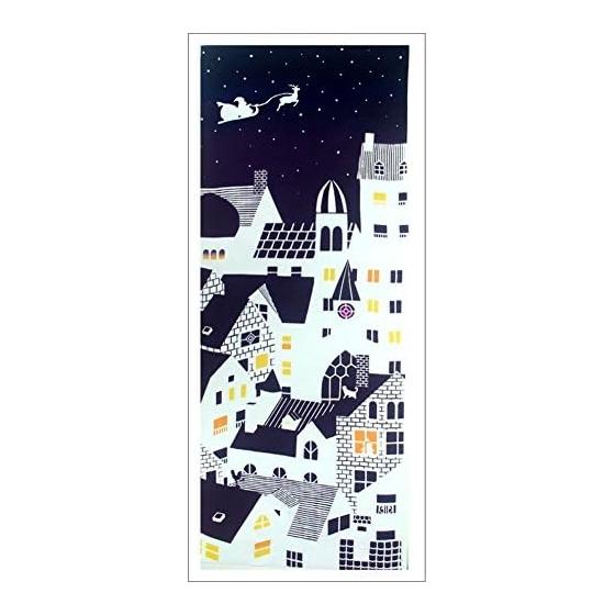 Edoten Todaya Shoten Rientz Tenugui Christmas Eve Approx. 37x98cm 100% Cotton
