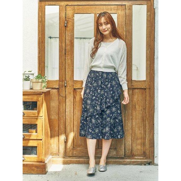 [Limited stock] Skirt Flower Print Ruffle Skirt Floral Pattern Women s Earth Music&ecology Fashion Free Shipping