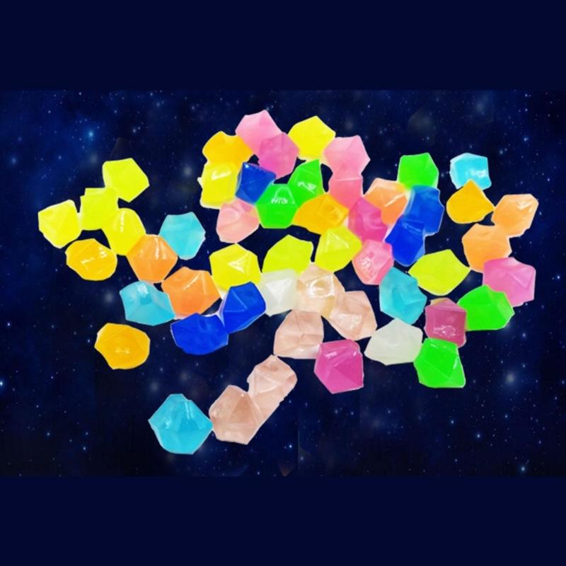 300pcs Mini Luminous Stones 14mm Glowing in Dark Garden Pebbles Ornament for Aquarium Colorful Artificial Stone Ornament