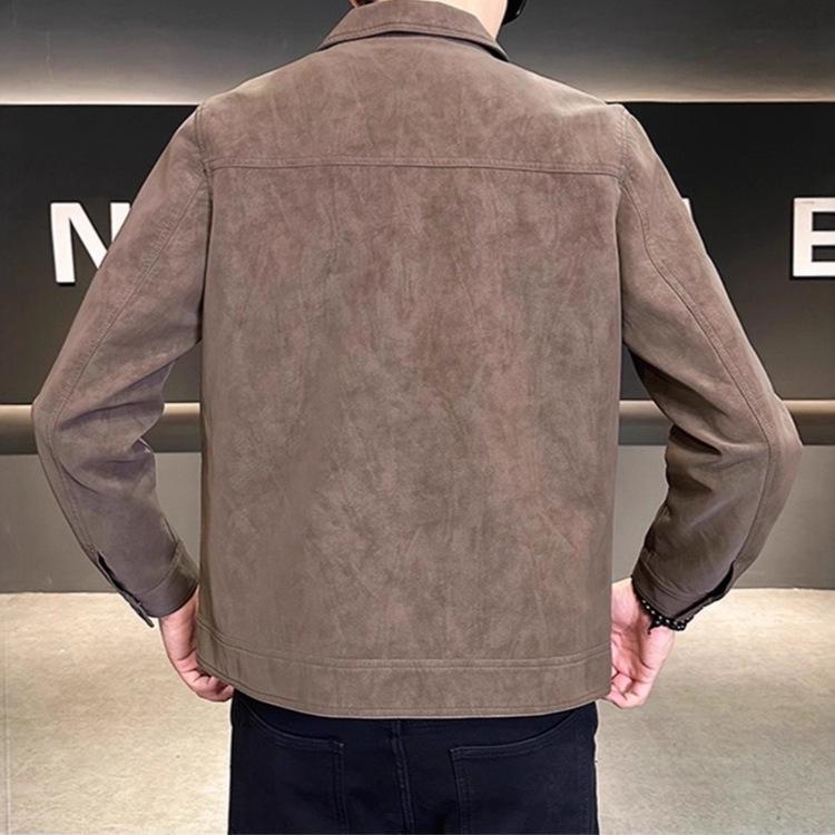 Men's Suede Jacket, Autumn/Winter 2025: High-End Trend, Lapel, Slim-Fit, Stylish and Handsome Design