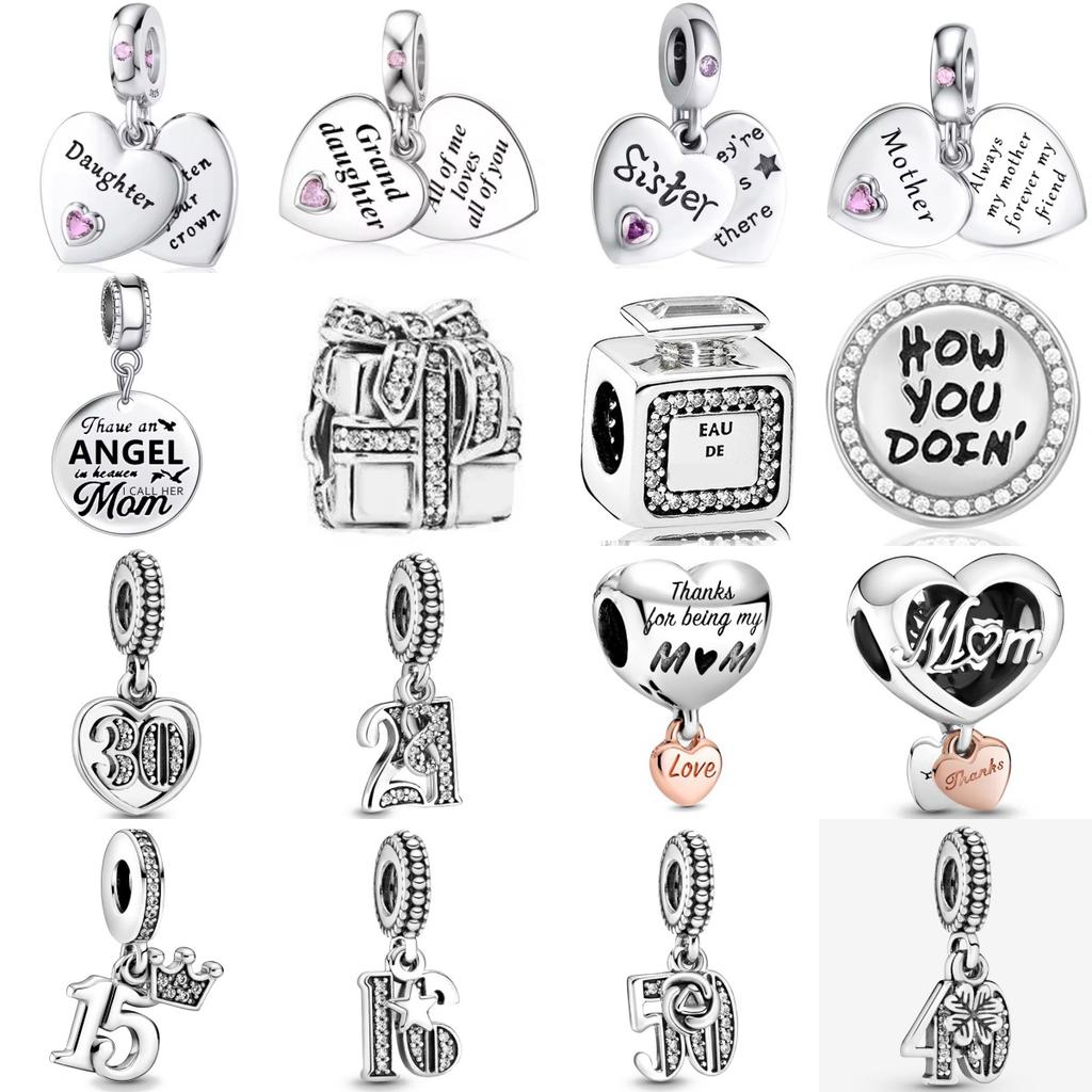 Copper 15.16.60 Birthday Mother Sisters Friend Celebration Charm Pendant Fit For Original Bracelet Diy Women'S Jewelry Gift