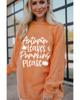 Azura Exchange Orange Autumn Leaves Pumpkins Please Ribbed Oversized Sweatshirt