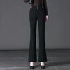 Women's Black High-Waisted Micro-Flare Jeans - 2024 Autumn Fashion, Versatile Stretch Slimming for Middle-Aged Moms.