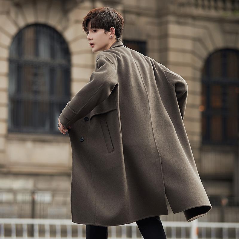 Autumn and Winter Men's Double-sided Woolen Wool Coat Woolen Trench Coat Medium and Long Cashmere Jacket