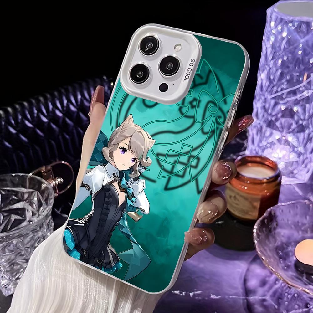 Game GI Lynette White Translucent Mobile Phone Case for iPhone 17 16 15 14 13 12 11 X XR XS 8 7 Air Pro Max Plus Colorful Cover