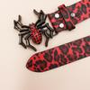 Rhinestone Spider Buckle Belt Leopard Print Series Punk Decorative Women's Belt Yabi Decorative Belt