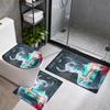 Haaland 3Pcs Bathroom Mat Set Toilet Lid Cover And Rug Ushaped Bath Mats Nonslip Door Mat Decoration