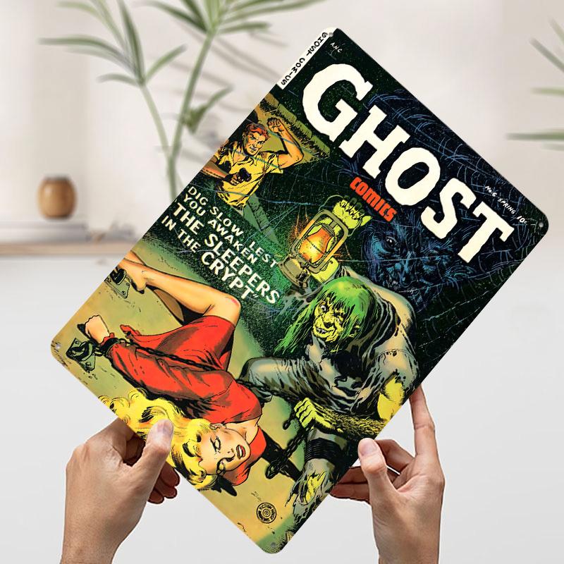 

Ghost Comics 06 Tin Plaque Poster Customized Wall Art Retro Vintage Metal Signs for Man Cave Room Decoration Home Decor Items 7.9x11.8In(20x30cm)