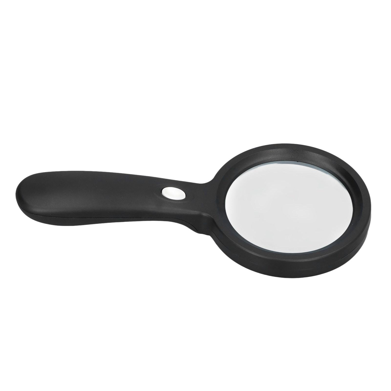 

LED Magnifying Glass Black Round 10x Hand Held Magnifier with Light for Office School Outdoor Home
