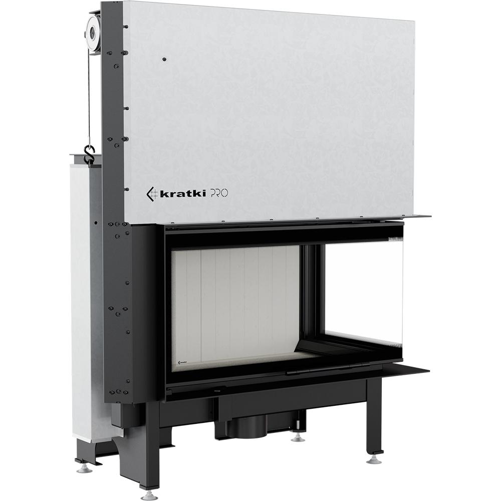 Steel Fireplace KRATKI NADIA Right 14 kW Ø 200 Lift-up