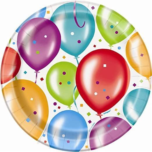 Unique Party Balloon Birthday Party Plates (Pack of 8)