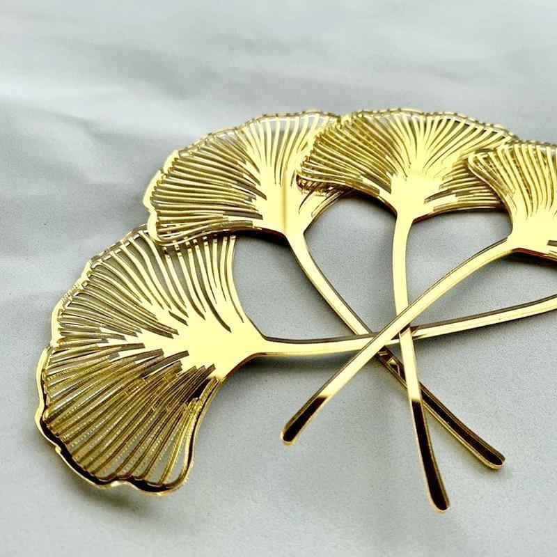 

5pcs Acrylic Golden Ginkgo Leaves Cake Topper Happy Birthday Cake Topper Baking Accessories Party Supplies Cake Decorating Tools
