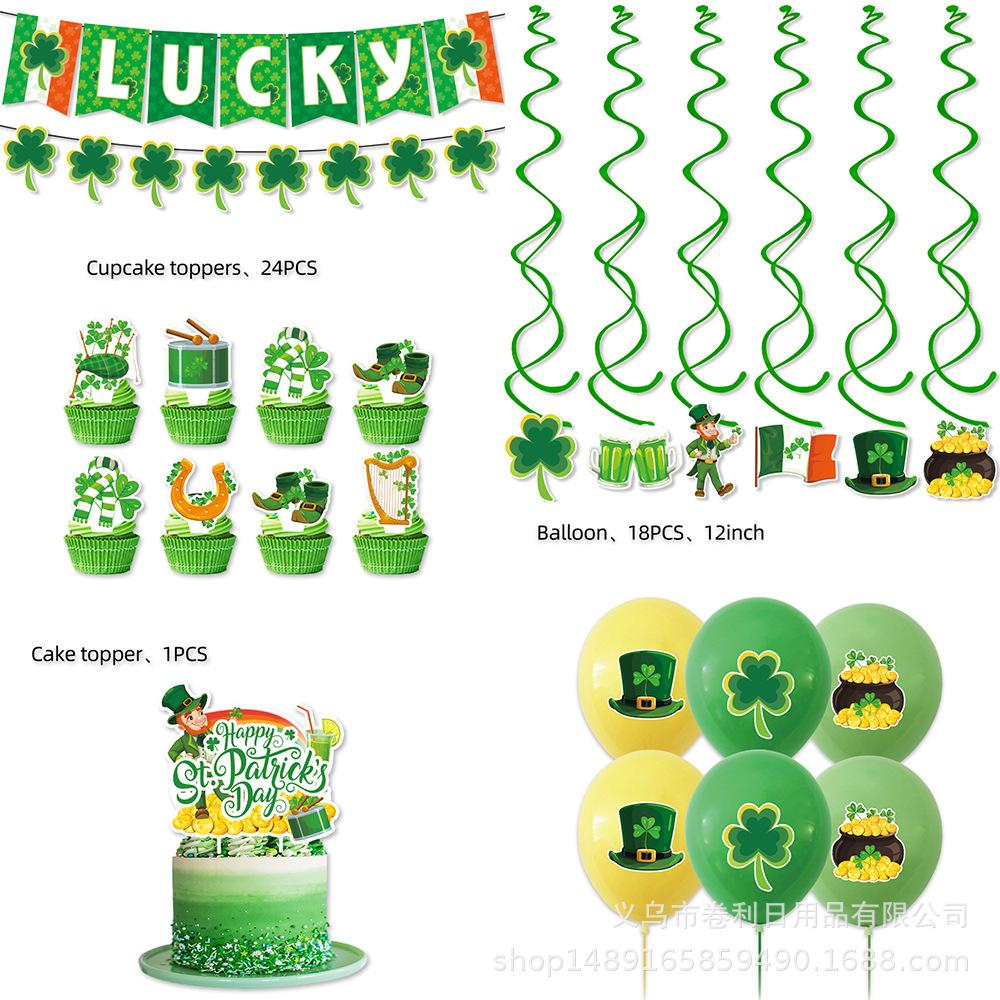 St. Patrick'S Day Party Supplies St. Patrick'S Party Decoration Arrangements Props Banners Disposable Tableware