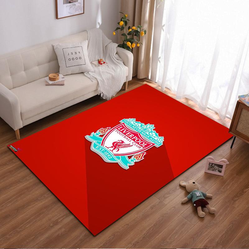 Liverpool Football Club Logo Red Design Rug Non-slip rug suitable for living room and bedroom sofas.