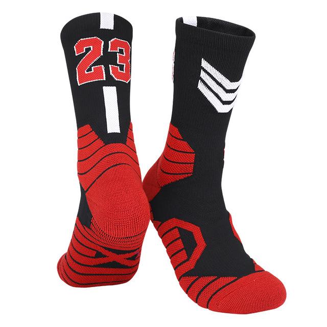 New Style Star Kids Basketball Socks Sport Socks Outdoor Cycling Skateboard Running Breathable Adult Non-Slip Middle Towel Socks