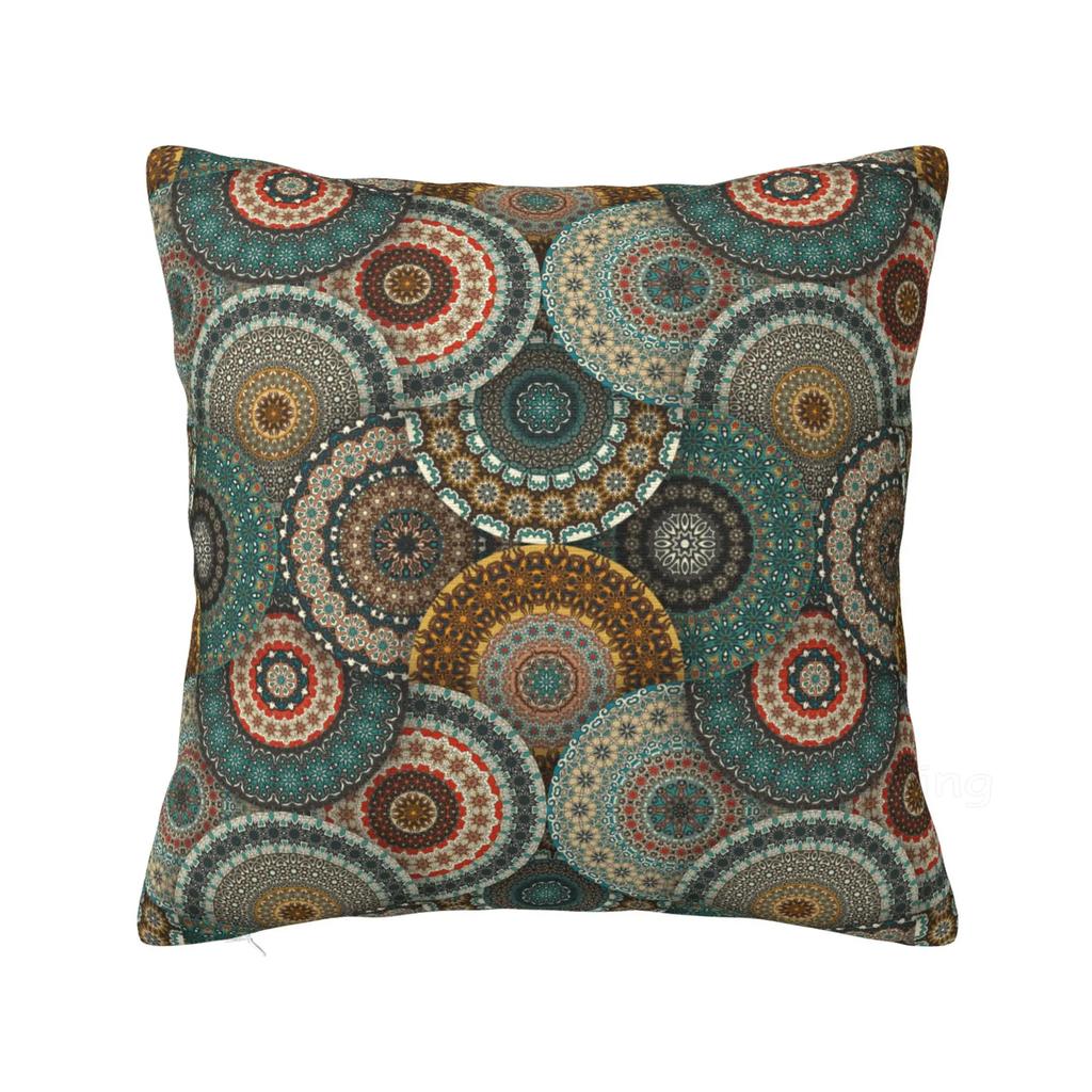 Boho Ethnic Traditional Pattern Pillowcase Home Office Car Body Pillow Case Cover Soft Cozy Cushion Cover for Sofa Bed 50x50cm