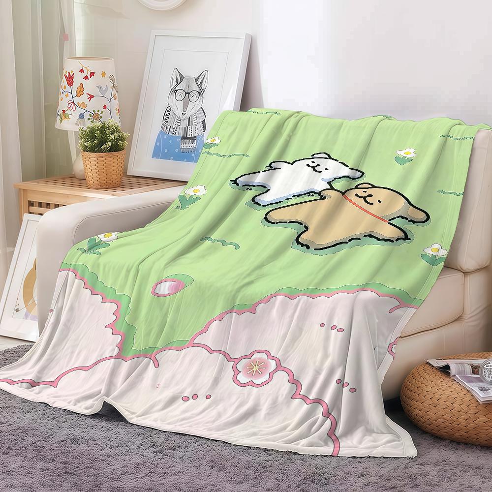 Cartoon cute Maltese Blanket For Sofa Office Bed Plane Travel Sleep Read Relax Camping Soft And Warm